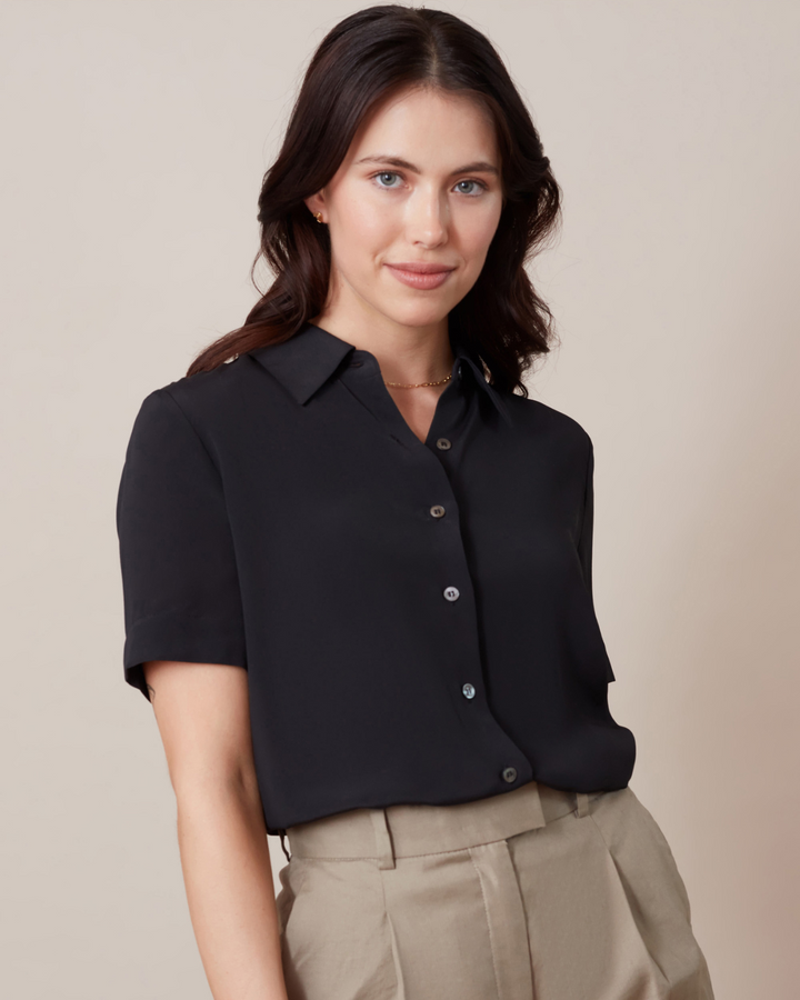 The Rosie Short-Sleeve Button-Up Blouse