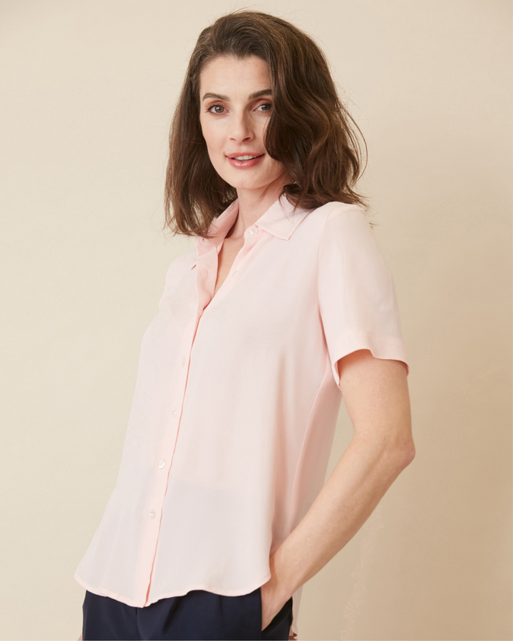 The Rosie Short-Sleeve Button-Up Blouse