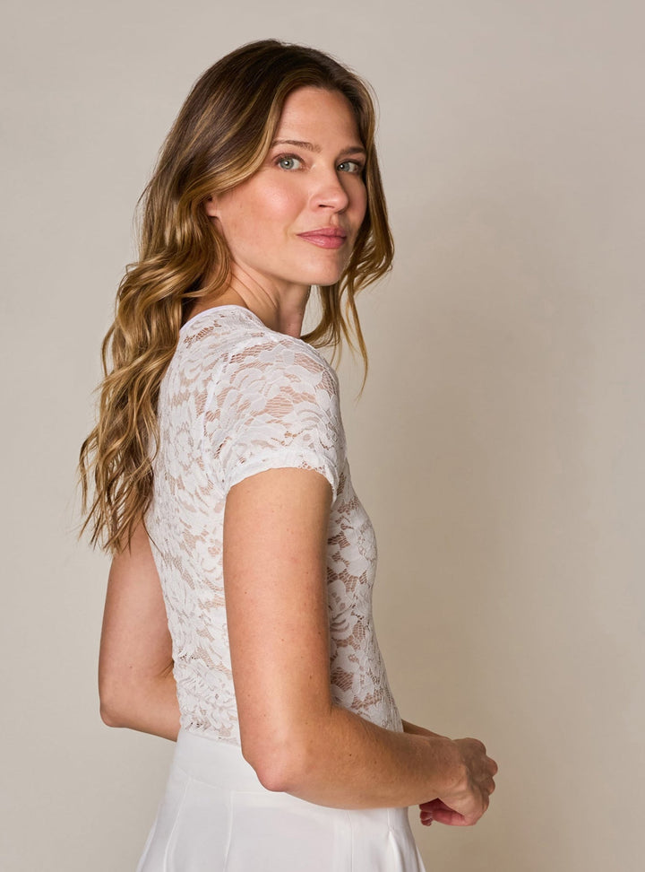 The Short Sleeve Lace Overlay
