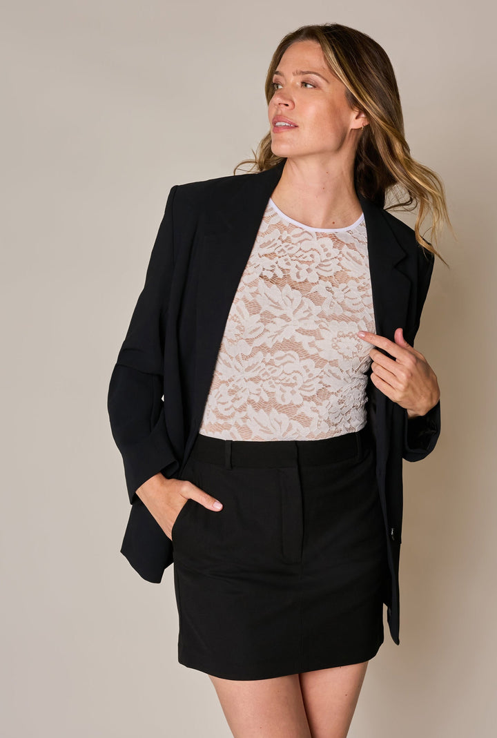 The Short Sleeve Lace Overlay